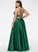 Prom Dresses Floor-Length Jayla V-neck A-Line Satin