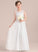 Junior Bridesmaid Dresses With Sash Bow(s) Floor-Length Renee Lace Scoop Neck A-Line