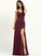 Ruffle Floor-Length Split Prom Dresses Sheath/Column V-neck With Camilla Front