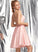 Madison A-Line Square Short/Mini Satin Neckline Prom Dresses