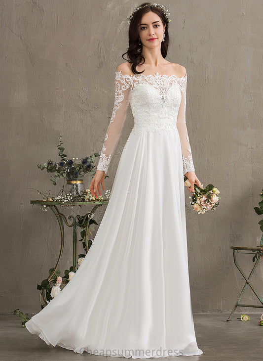 A-Line Floor-Length Wedding Dresses Dress Off-the-Shoulder Lace Daphne Wedding Chiffon