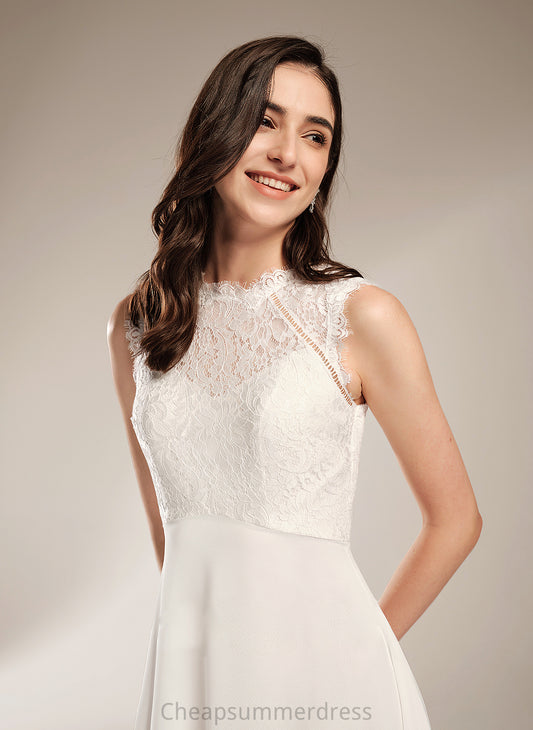 Allison Wedding Wedding Dresses Scoop Dress Lace Floor-Length A-Line Chiffon