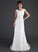 Scoop Ruffle Wedding Wedding Dresses Neck Beading Karen Train Court Lace Dress With Sheath/Column