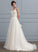 Beading Train With Wedding Dresses Bow(s) Jacqueline A-Line Dress Organza V-neck Sweep Wedding
