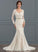 Trumpet/Mermaid Wedding Dresses V-neck Tulle Lizbeth Court Dress Train Wedding With Beading