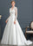 Court Bow(s) Satin Finley Dress Wedding V-neck Train Wedding Dresses Ball-Gown/Princess With
