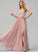 Cadence Front V-neck Split A-Line Beading Sequins With Floor-Length Chiffon Prom Dresses