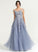 Tulle Ball-Gown/Princess Neck Floor-Length Prom Dresses Scoop Aniyah