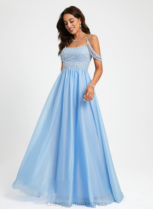 Ball-Gown/Princess Sweetheart Floor-Length Prom Dresses With Sequins Organza Beading Katelynn