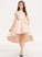 A-Line Neck Lace Beading Pockets Junior Bridesmaid Dresses Satin With Asymmetrical Scoop Aleah
