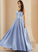 Casey Ball-Gown/Princess V-neck With Prom Dresses Satin Floor-Length Pockets Ruffle
