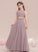 Chiffon Floor-Length Neck Lily Junior Bridesmaid Dresses A-Line Scoop
