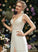 Front With Split A-Line Dress Wedding Floor-Length Wedding Dresses Renee V-neck Lace