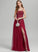 Floor-Length Prom Dresses Split Tulle Neckline Kyleigh Sequins A-Line Square Front With