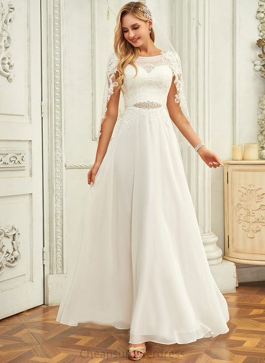 With Dress Lace Alena Sequins Wedding Dresses Scoop Floor-Length Wedding Chiffon