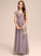 Carlie Chiffon Cascading Ruffles Floor-Length Junior Bridesmaid Dresses With V-neck A-Line