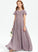 Ruffle A-Line V-neck Chiffon With Floor-Length Junior Bridesmaid Dresses Lorena