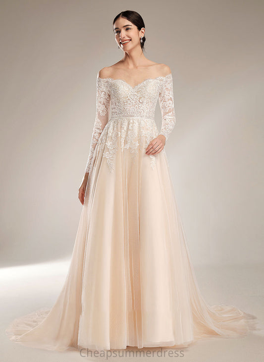 Dress Ball-Gown/Princess Wedding Dresses Sequins Erica Train Chapel Illusion Wedding With
