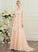 Amaris Wedding Dresses Tulle Train A-Line Sweep Wedding Dress V-neck
