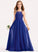 Neckline A-Line Lace Mya Square Chiffon Floor-Length Junior Bridesmaid Dresses
