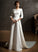 Michaela Watteau Dress Wedding Train A-Line Satin Wedding Dresses