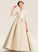Neck Satin Scoop Junior Bridesmaid Dresses Lace Floor-Length Abigayle Ball-Gown/Princess