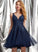 V-neck Sequins Anaya Prom Dresses Short/Mini A-Line Lace With Tulle