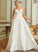 Sweep Lace Wedding With Satin Ball-Gown/Princess V-neck Train Beading Sequins Dress Lace Aniyah Wedding Dresses Pockets