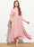A-Line Scoop Tea-Length Chiffon Lace Junior Bridesmaid Dresses Carleigh Neck