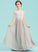 Scoop Chiffon Neck Junior Bridesmaid Dresses Taniyah Floor-Length A-Line