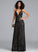 Floor-Length Ellen V-neck Prom Dresses Sequined With Sheath/Column Sequins