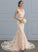 Beading Train Wedding Tulle V-neck Chapel Wedding Dresses Trumpet/Mermaid With Lace Taniyah Dress