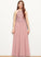 Scoop Junior Bridesmaid Dresses Lace Chiffon A-Line Neck Heaven Floor-Length