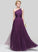 Prom Dresses One-Shoulder Floor-Length A-Line Savanah With Ruffle Tulle