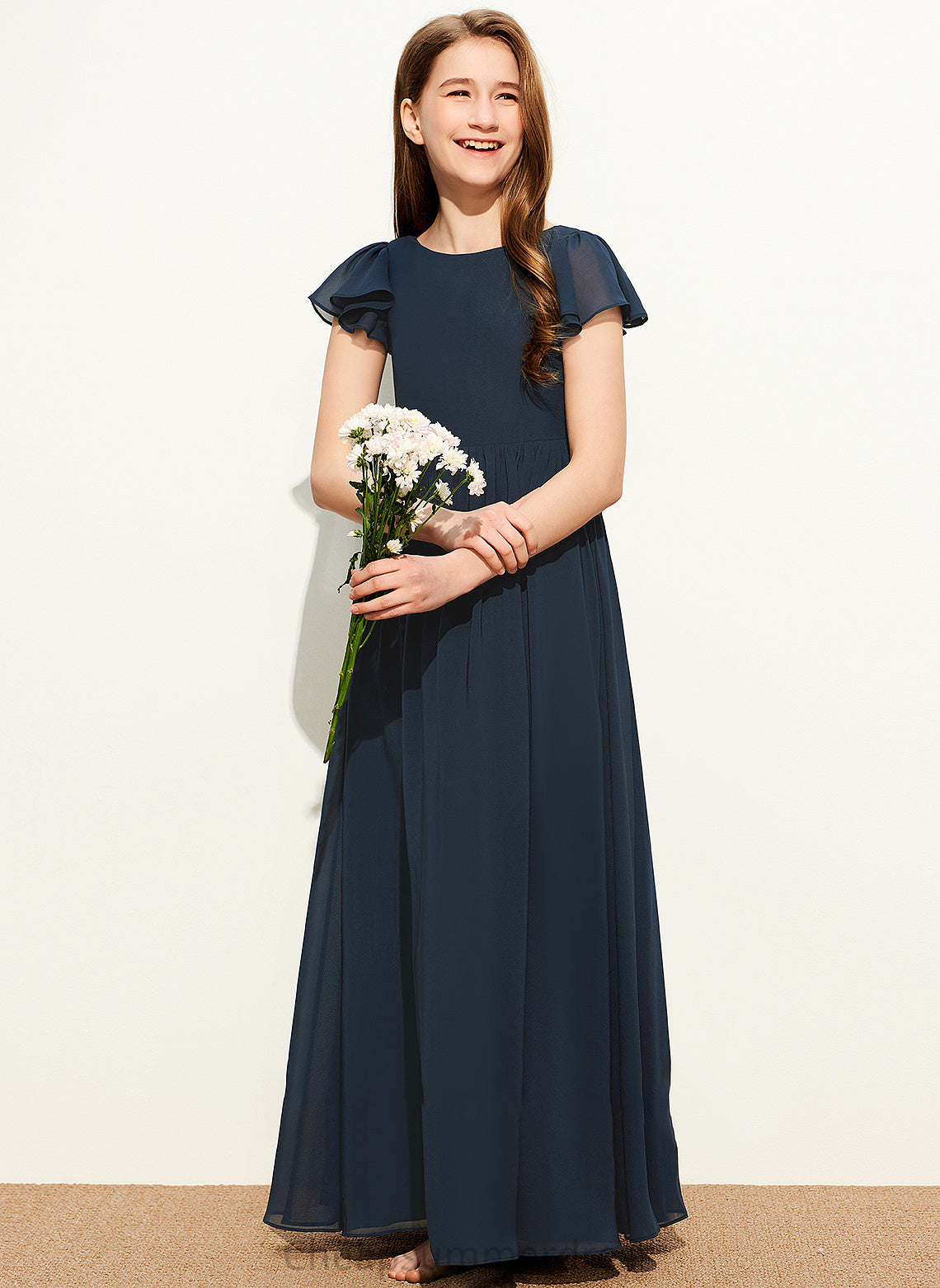 Brooke A-LineScoopNeckFloor-LengthChiffonJuniorBridesmaidDress#253684 Junior Bridesmaid Dresses