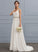 Dress Chiffon Meadow V-neck Sweep Ruffle Sequins Beading Wedding Dresses Wedding Train Lace With A-Line