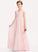 A-Line Ruffle V-neck Junior Bridesmaid Dresses With Floor-Length Emmalee Chiffon