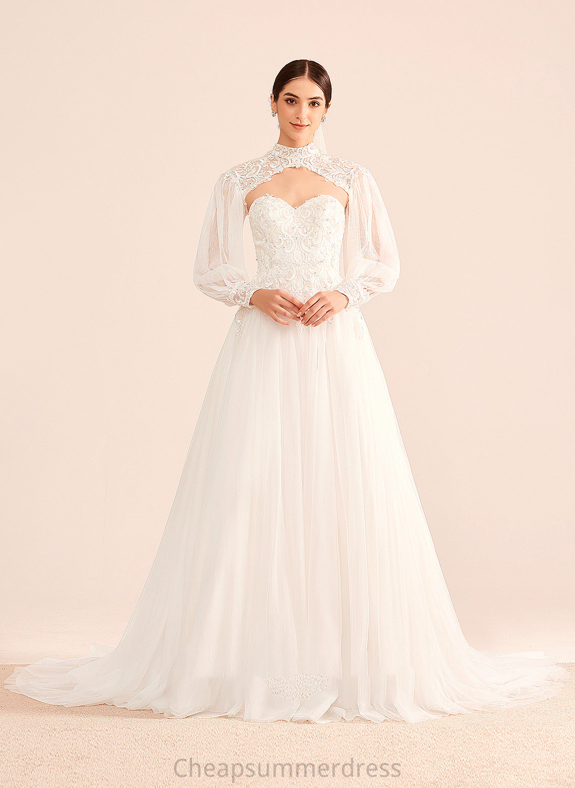 With Sweetheart Train Chapel Renee Wedding Beading Ball-Gown/Princess Dress Sequins Wedding Dresses