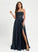 Sweetheart A-Line Chloe Train Satin With Lace Prom Dresses Sweep