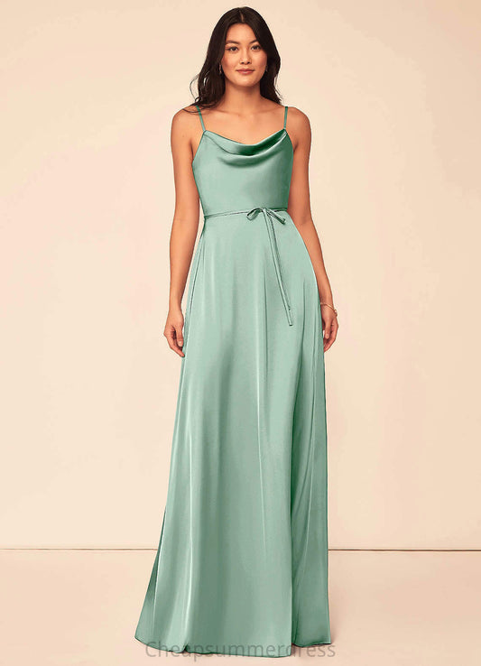 Bryanna Natural Waist A-Line/Princess Floor Length Straps Sleeveless Bridesmaid Dresses