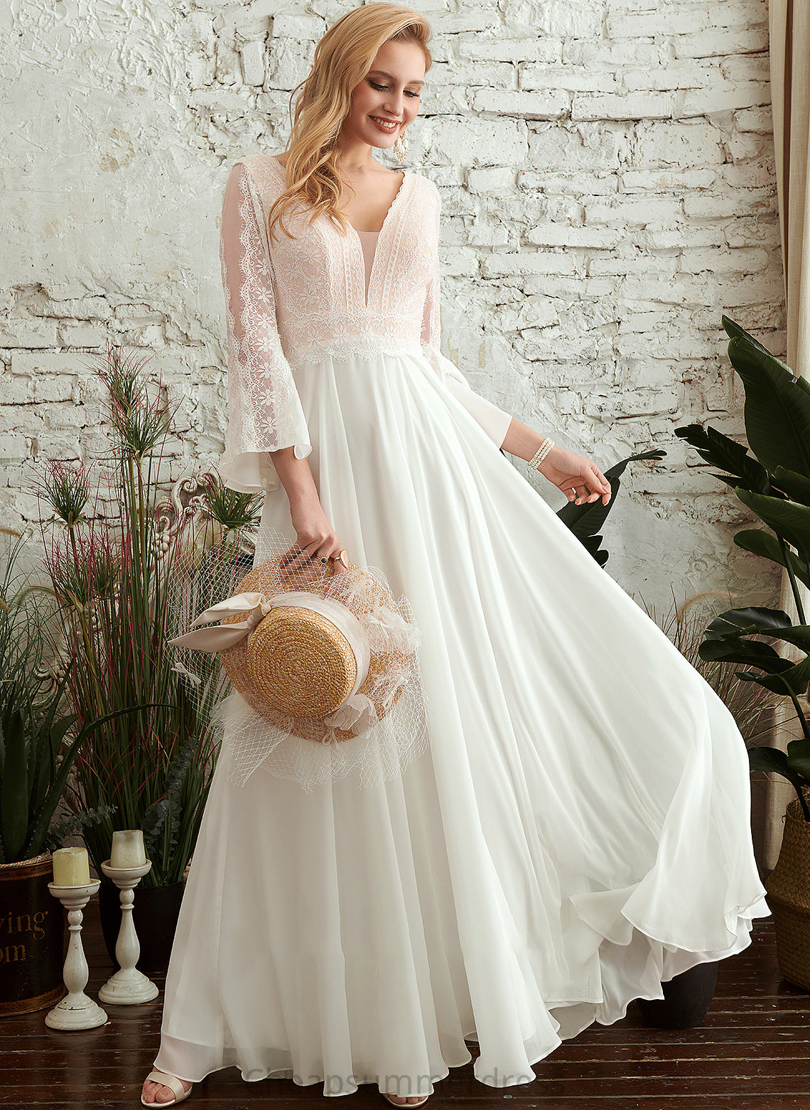 Dress Floor-Length A-Line Wedding V-neck Daniella Wedding Dresses