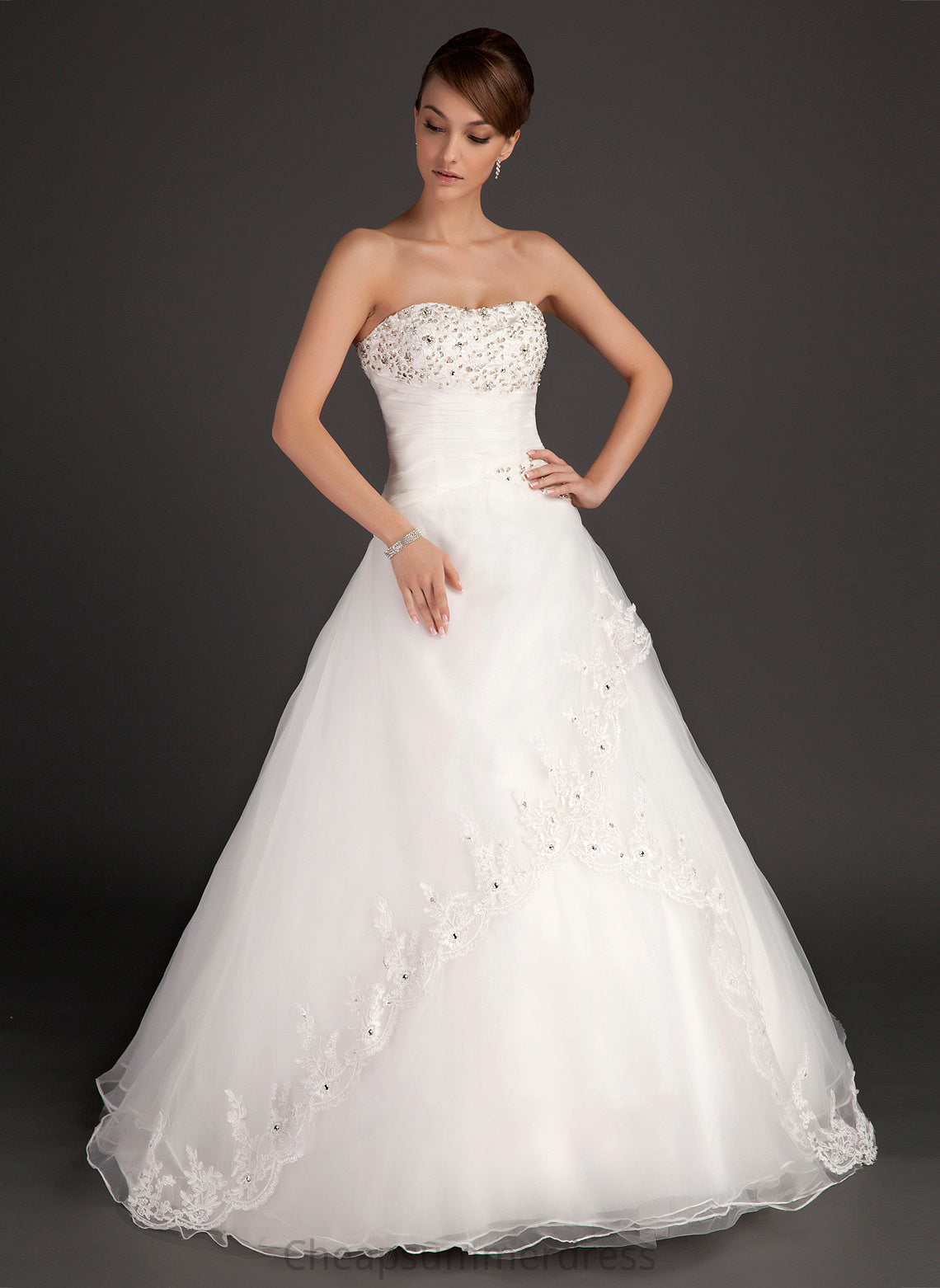 With Sweetheart Organza Wedding Dress Ball-Gown/Princess Wedding Dresses Floor-Length Eve Beading Satin Lace Ruffle