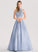 Floor-Length Beading Satin Sequins Neck With Karina Scoop Prom Dresses Ball-Gown/Princess