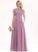 Floor-Length Prom Dresses A-Line Dalia Lace With Pockets Neck Chiffon Scoop