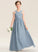 Ruffle Chiffon Alessandra With Floor-Length Junior Bridesmaid Dresses V-neck A-Line
