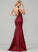 With Sequins Train Satin Trumpet/Mermaid V-neck Beading Lace Prom Dresses Laura Sweep