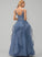 V-neck Beading Nayeli Prom Dresses Tulle Ball-Gown/Princess Lace With Floor-Length Sequins