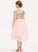 Sequins With Tulle Annabelle A-Line Asymmetrical Scoop Neck Junior Bridesmaid Dresses