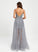 Tulle V-neck Annika Sequins Ball-Gown/Princess With Lace Prom Dresses Floor-Length