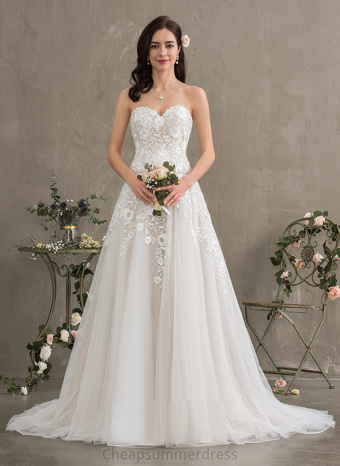 Wedding Dress Sweetheart Tulle Train Court Wedding Dresses Madisyn Ball-Gown/Princess